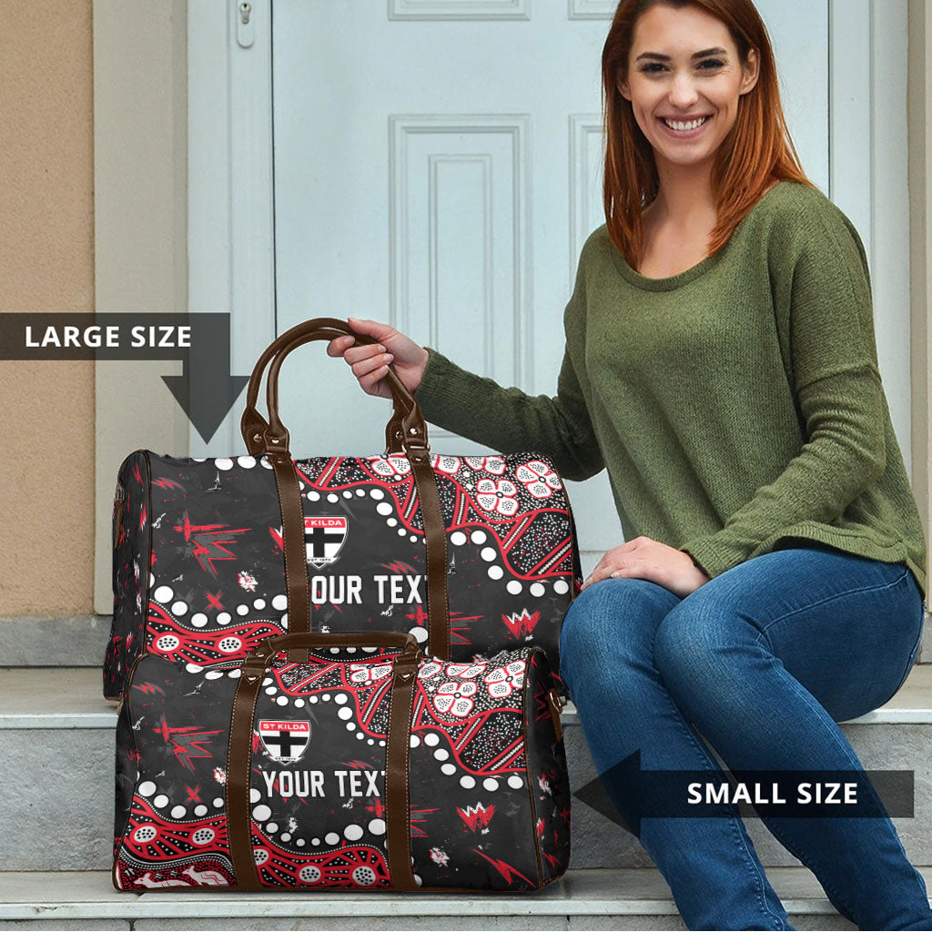 Personalized St Kilda Saints Travel Bag Aboriginal Pattern with Graffiti Style