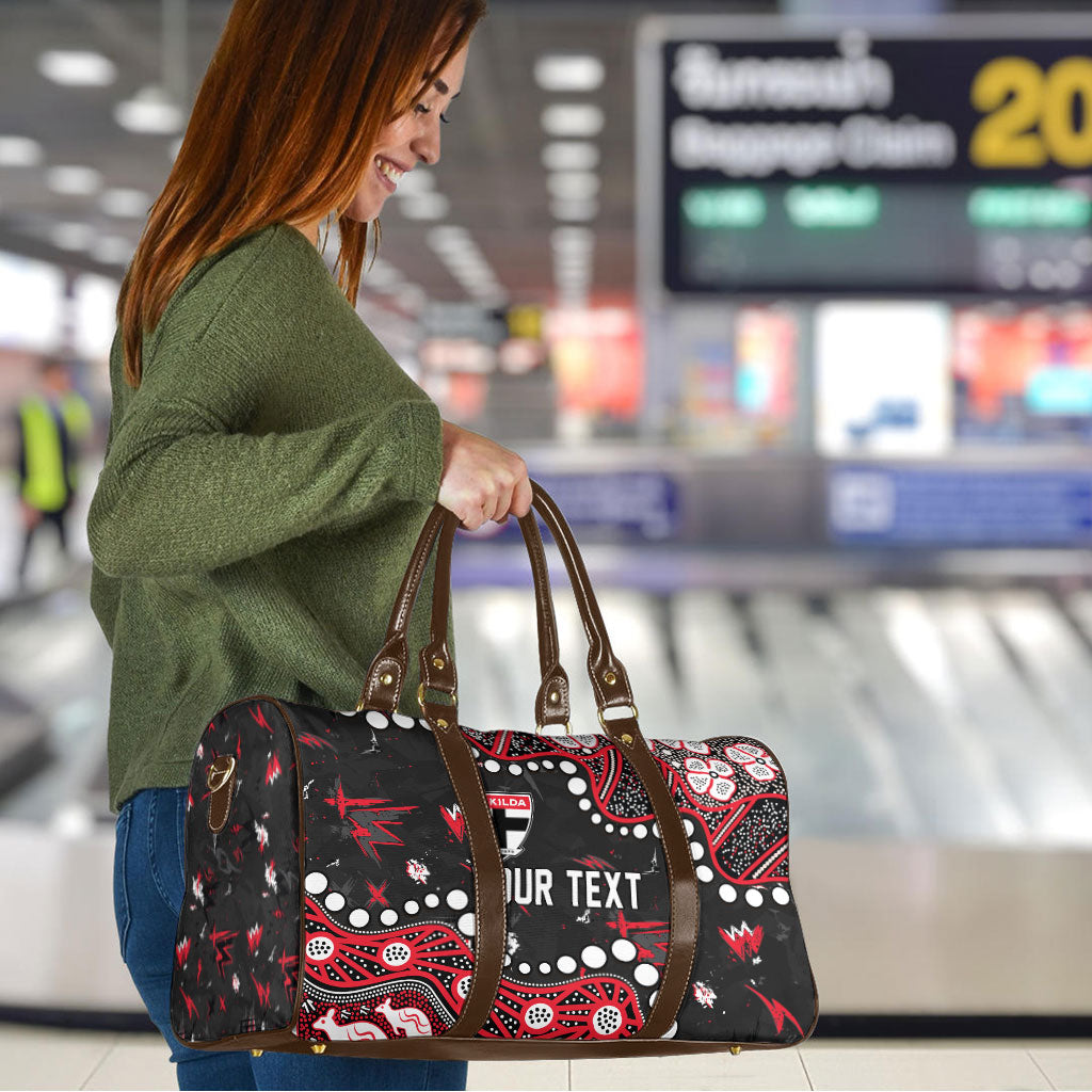 Personalized St Kilda Saints Travel Bag Aboriginal Pattern with Graffiti Style