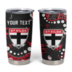 Personalized St Kilda Saints Tumbler Cup Aboriginal Pattern with Graffiti Style