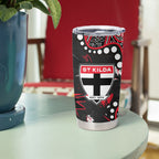 Personalized St Kilda Saints Tumbler Cup Aboriginal Pattern with Graffiti Style
