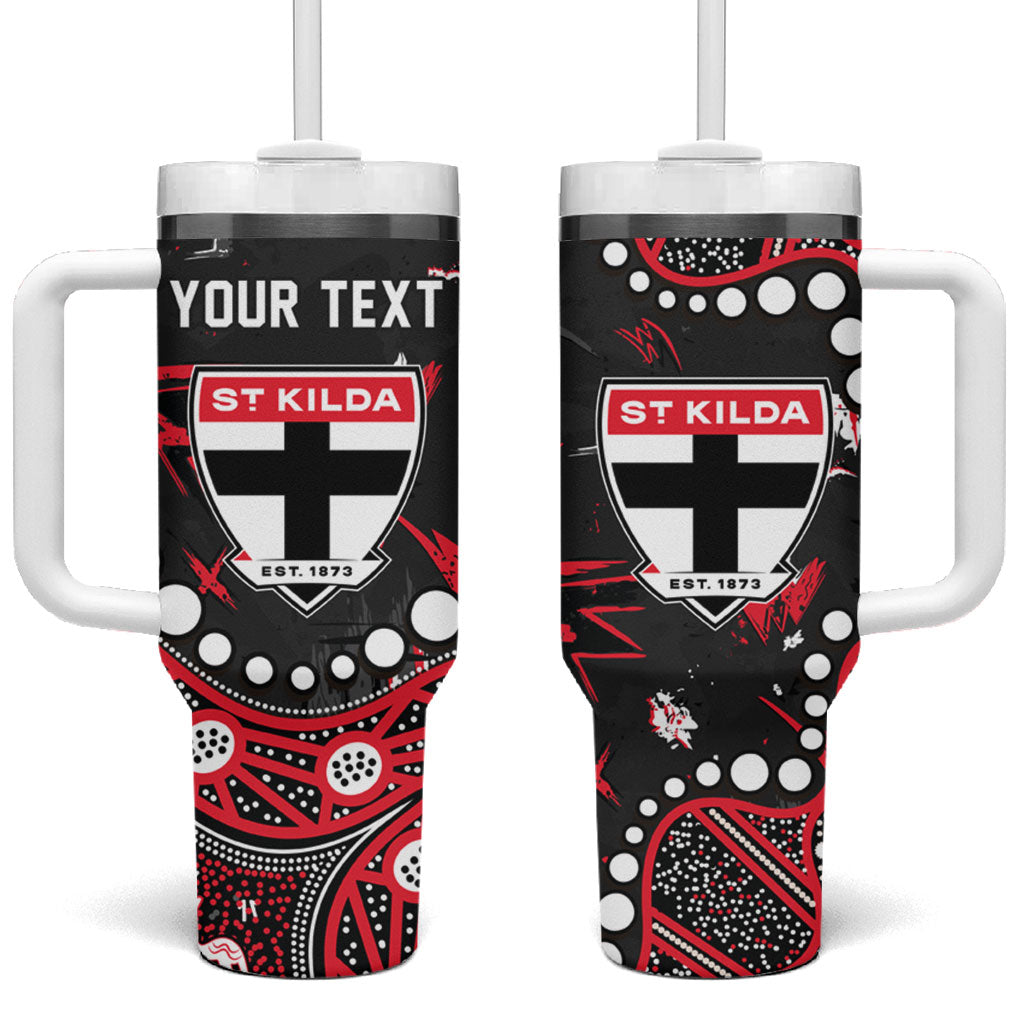 Personalized St Kilda Saints Tumbler With Handle Aboriginal Pattern with Graffiti Style