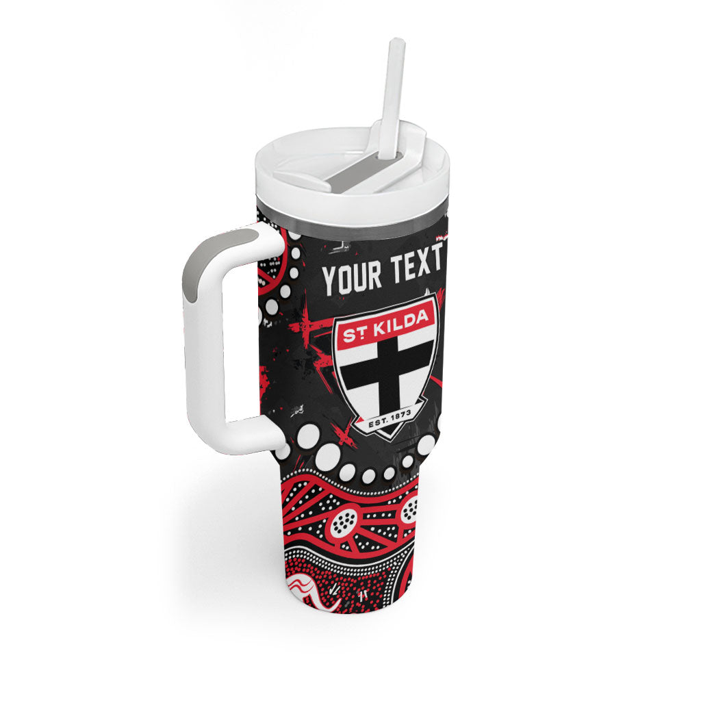 Personalized St Kilda Saints Tumbler With Handle Aboriginal Pattern with Graffiti Style