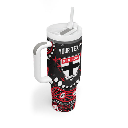 Personalized St Kilda Saints Tumbler With Handle Aboriginal Pattern with Graffiti Style