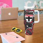 Personalized St Kilda Saints Tumbler With Handle Aboriginal Pattern with Graffiti Style