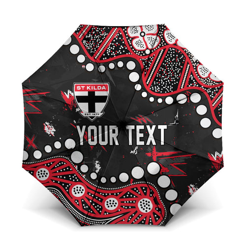 Personalized St Kilda Saints Umbrella Aboriginal Pattern with Graffiti Style