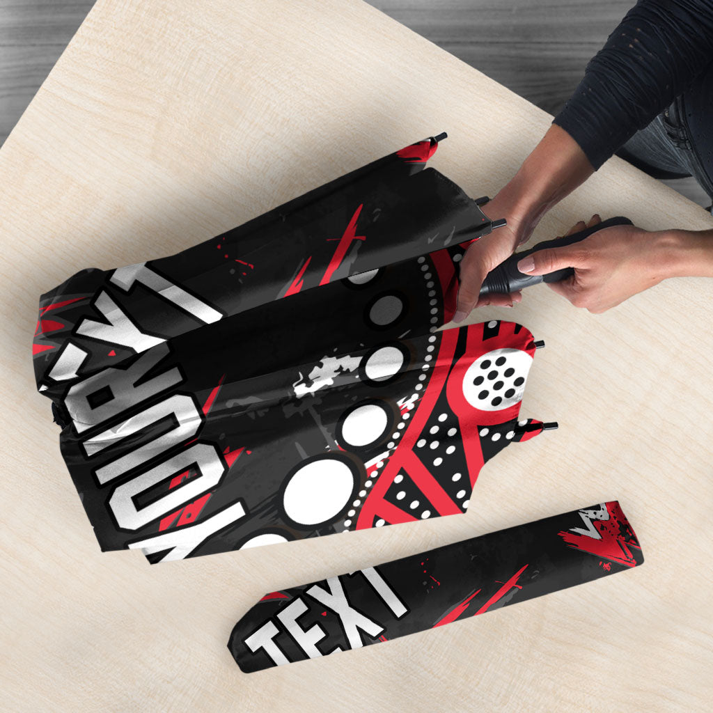 Personalized St Kilda Saints Umbrella Aboriginal Pattern with Graffiti Style
