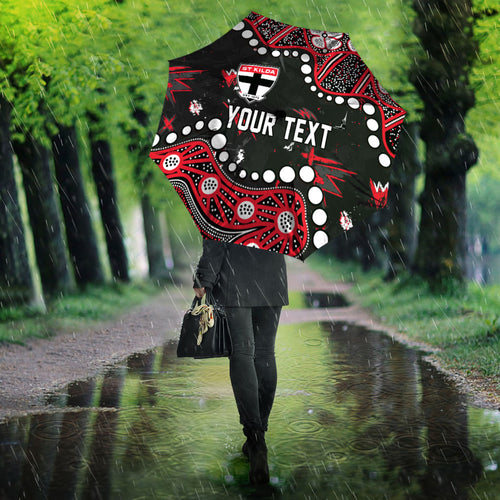 Personalized St Kilda Saints Umbrella Aboriginal Pattern with Graffiti Style