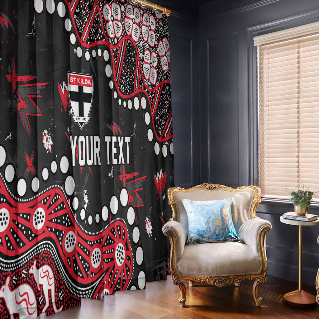 Personalized St Kilda Saints Window Curtain Aboriginal Pattern with Graffiti Style