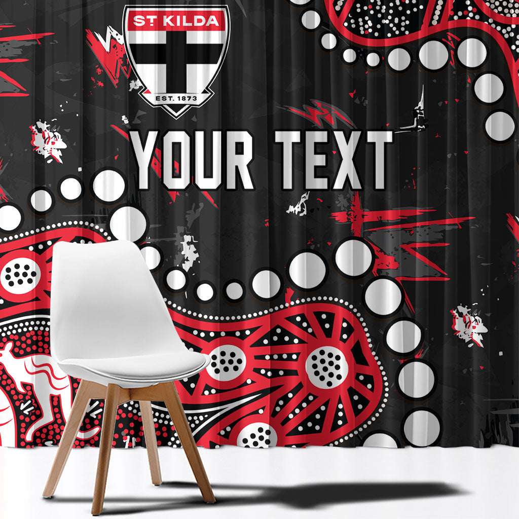 Personalized St Kilda Saints Window Curtain Aboriginal Pattern with Graffiti Style