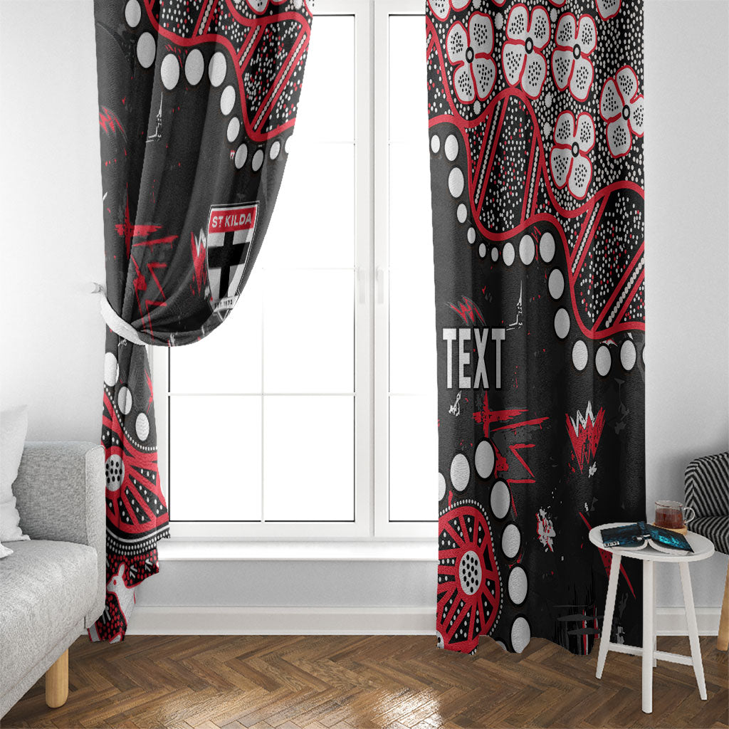 Personalized St Kilda Saints Window Curtain Aboriginal Pattern with Graffiti Style