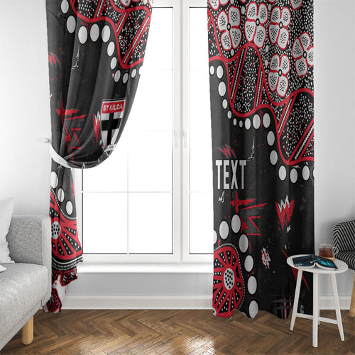 Personalized St Kilda Saints Window Curtain Aboriginal Pattern with Graffiti Style