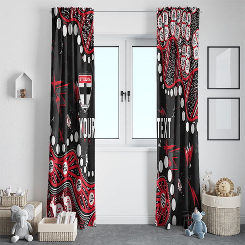 Personalized St Kilda Saints Window Curtain Aboriginal Pattern with Graffiti Style