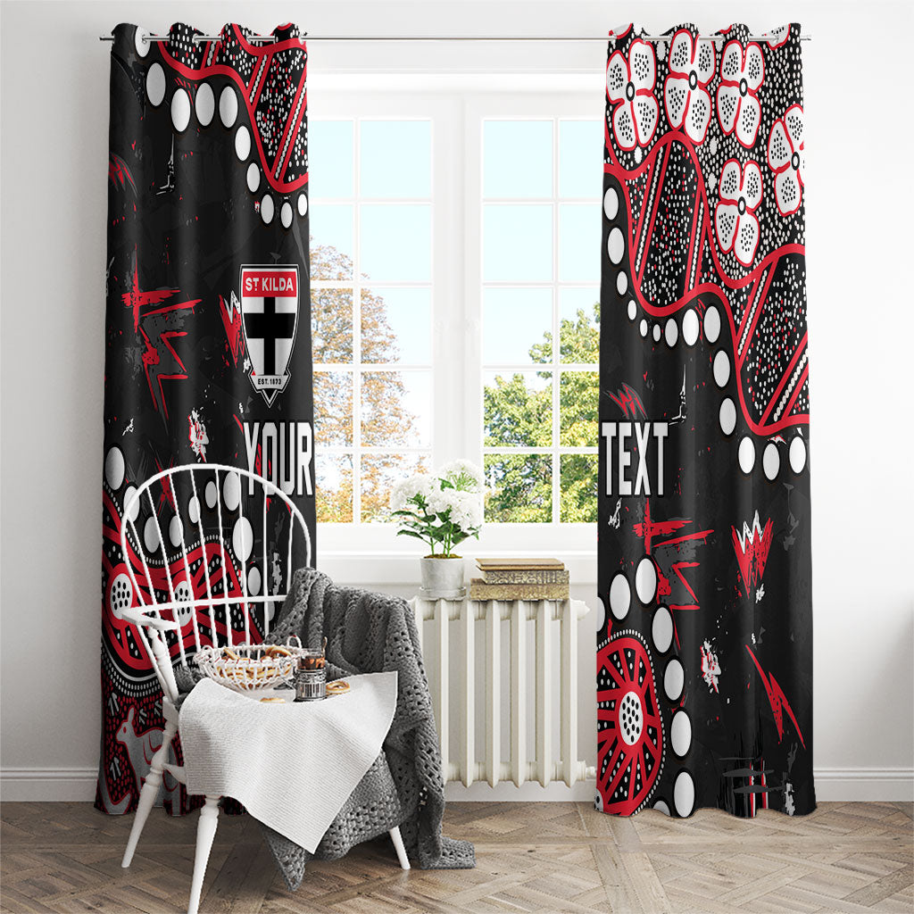 Personalized St Kilda Saints Window Curtain Aboriginal Pattern with Graffiti Style