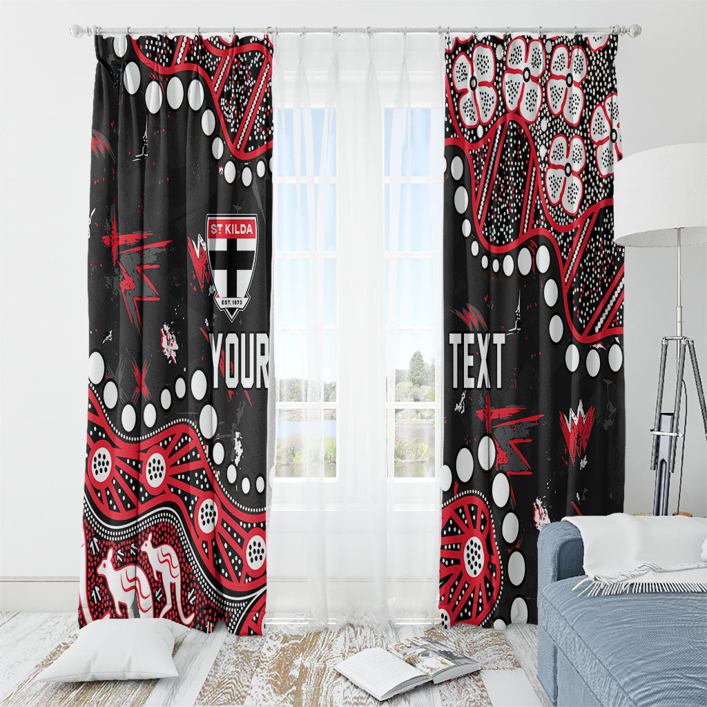 Personalized St Kilda Saints Window Curtain Aboriginal Pattern with Graffiti Style