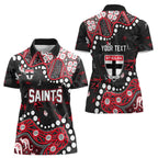 Personalized St Kilda Saints Women Polo Shirt Aboriginal Pattern with Graffiti Style