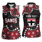 Personalized St Kilda Saints Women Sleeveless Polo Shirt Aboriginal Pattern with Graffiti Style