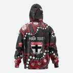 Personalized St Kilda Saints Zip Hoodie Aboriginal Pattern with Graffiti Style