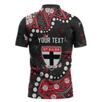 Personalized St Kilda Saints Zipper Polo Shirt Aboriginal Pattern with Graffiti Style