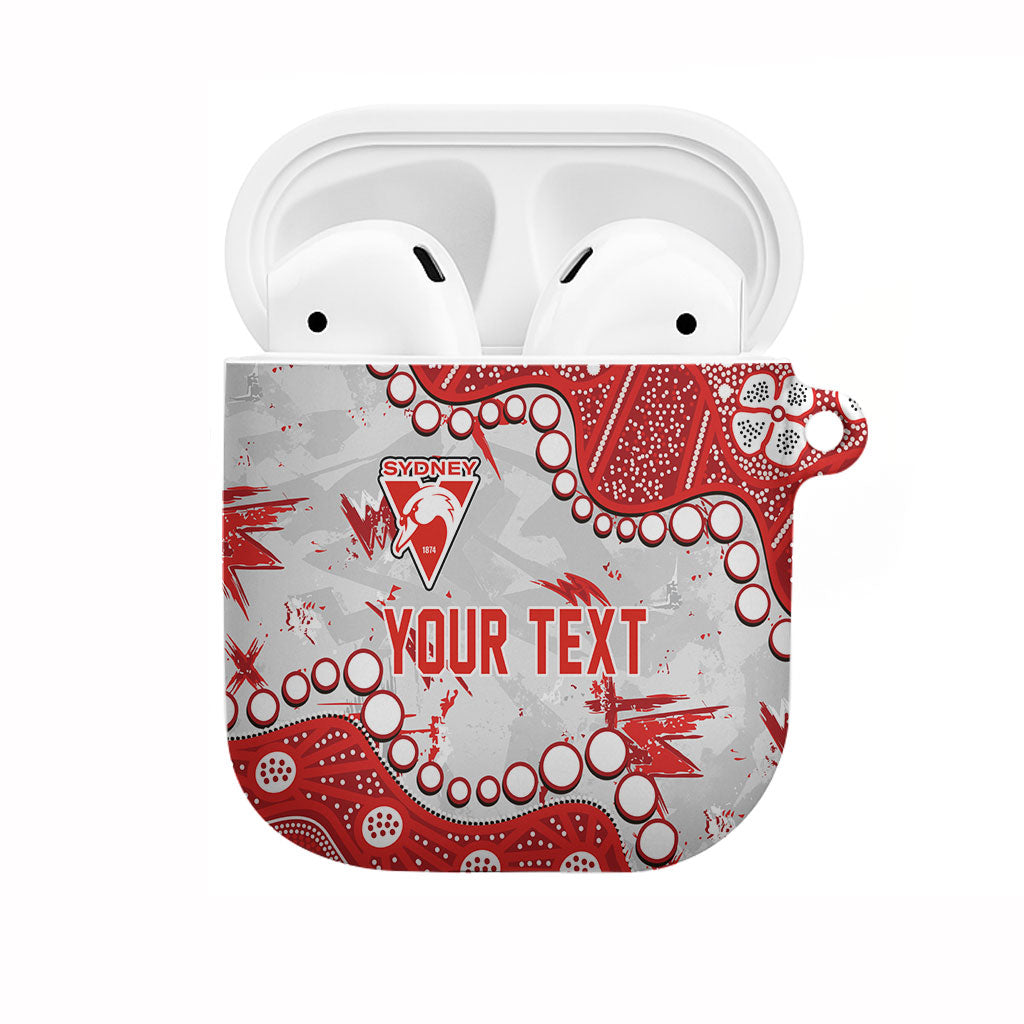 Personalized Sydney Swans AirPods Case Aboriginal Pattern with Graffiti Style