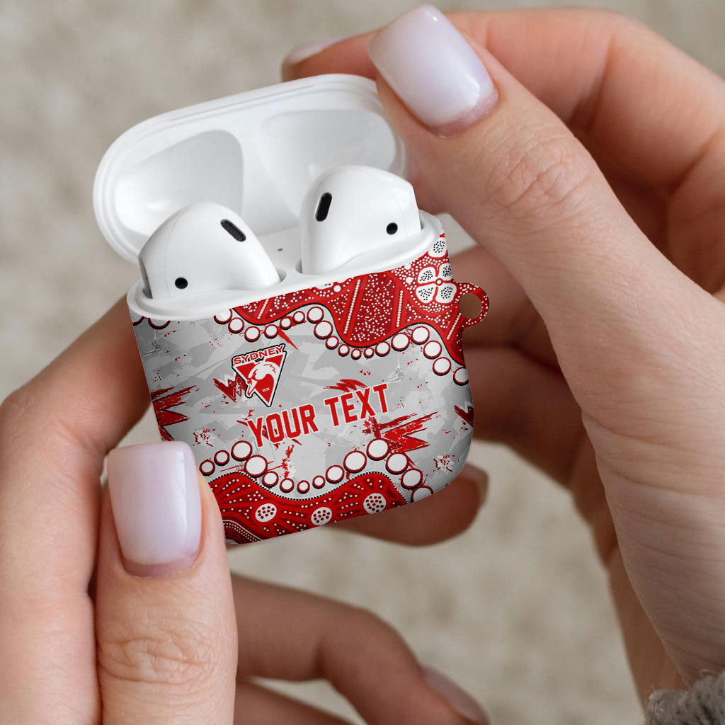 Personalized Sydney Swans AirPods Case Aboriginal Pattern with Graffiti Style