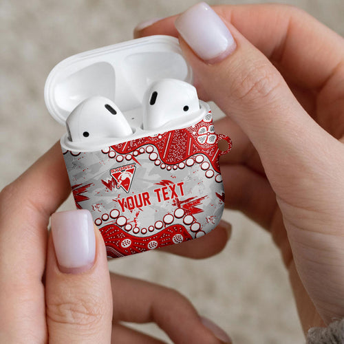 Personalized Sydney Swans AirPods Case Aboriginal Pattern with Graffiti Style