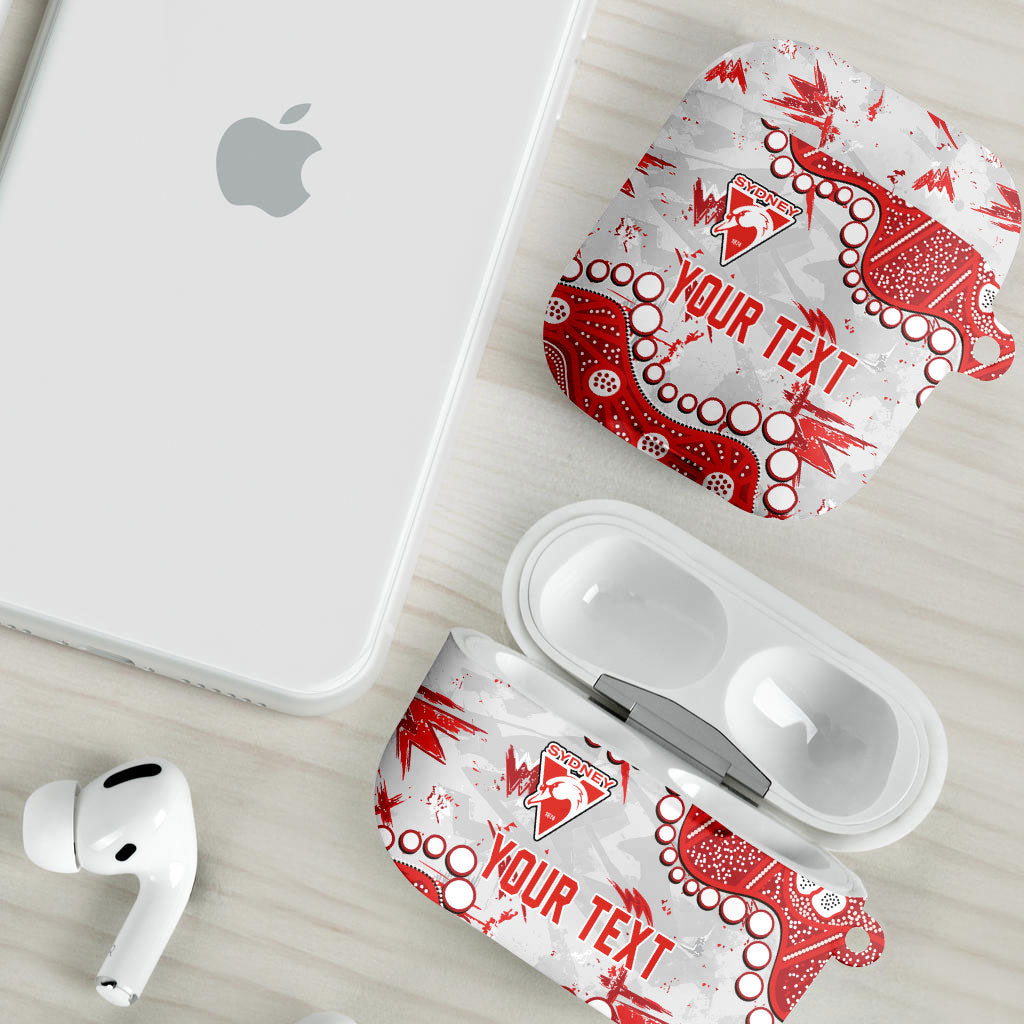 Personalized Sydney Swans AirPods Case Aboriginal Pattern with Graffiti Style