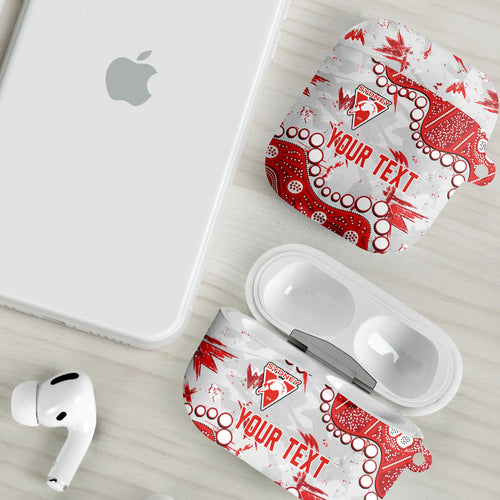 Personalized Sydney Swans AirPods Case Aboriginal Pattern with Graffiti Style