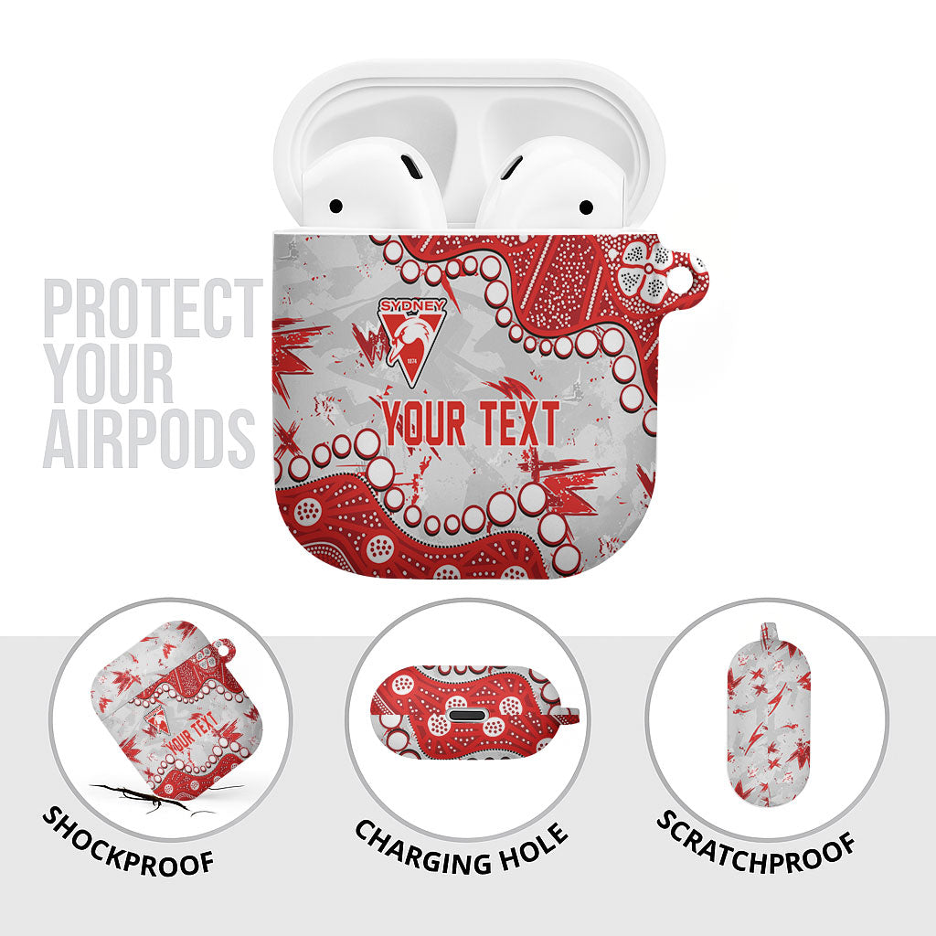 Personalized Sydney Swans AirPods Case Aboriginal Pattern with Graffiti Style