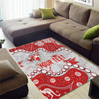 Personalized Sydney Swans Area Rug Aboriginal Pattern with Graffiti Style