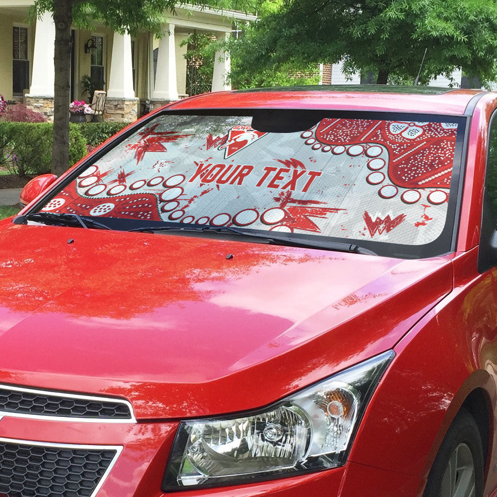 Personalized Sydney Swans Auto Sun Shade Aboriginal Pattern with Graffiti Style