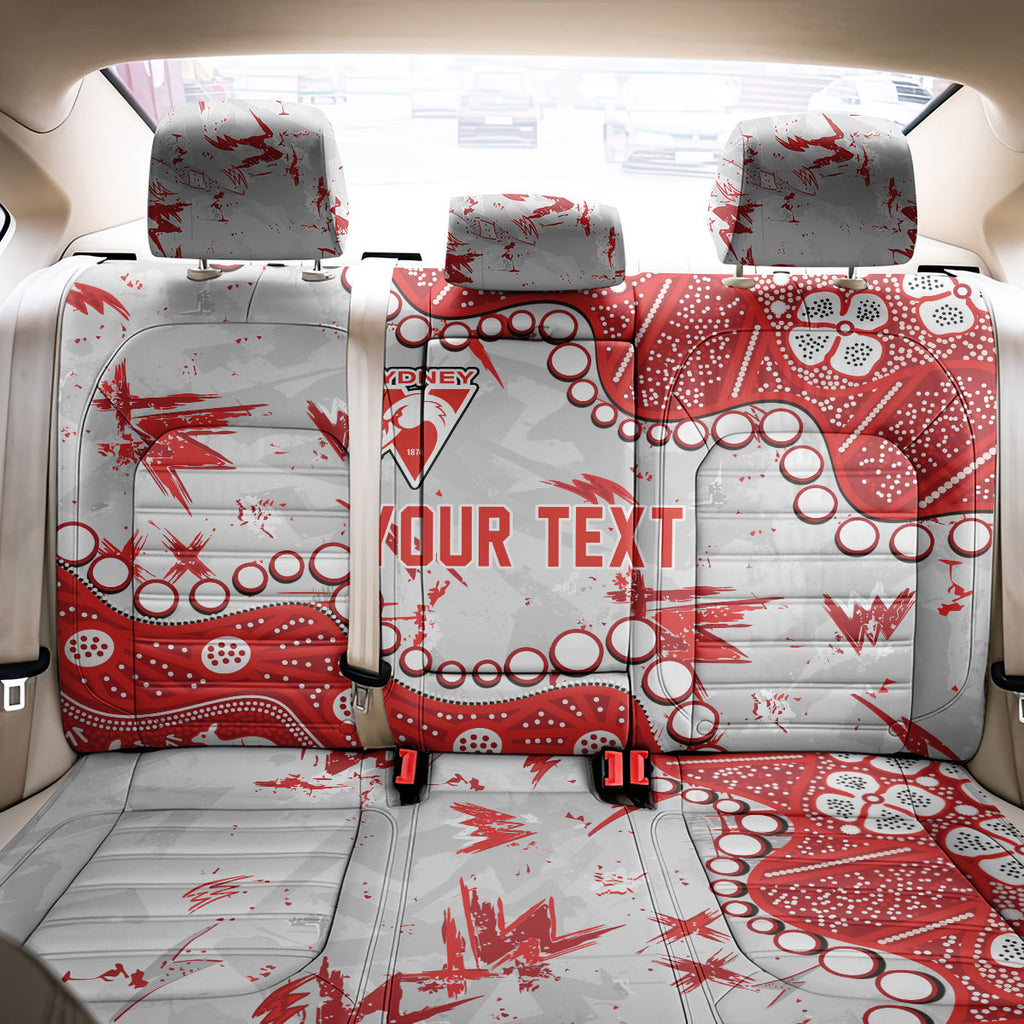 Personalized Sydney Swans Back Car Seat Cover Aboriginal Pattern with Graffiti Style