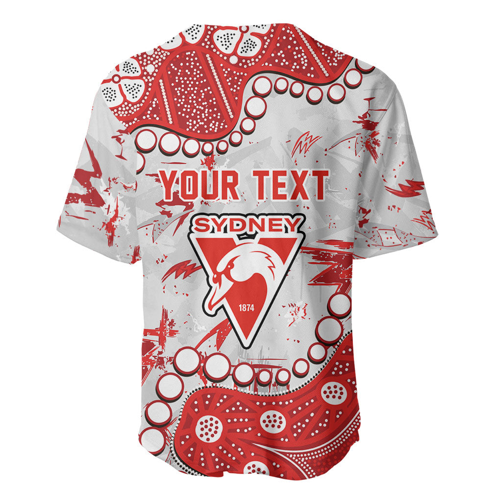 Personalized Sydney Swans Baseball Jersey Aboriginal Pattern with Graffiti Style