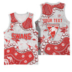 Personalized Sydney Swans Basketball Jersey Aboriginal Pattern with Graffiti Style