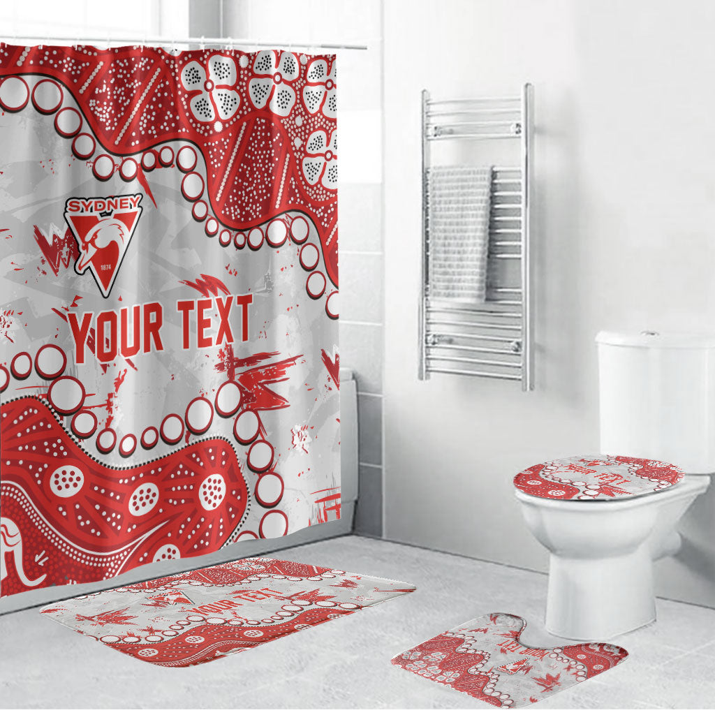Personalized Sydney Swans Bathroom Set Aboriginal Pattern with Graffiti Style