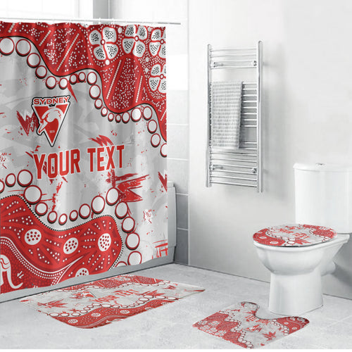 Personalized Sydney Swans Bathroom Set Aboriginal Pattern with Graffiti Style