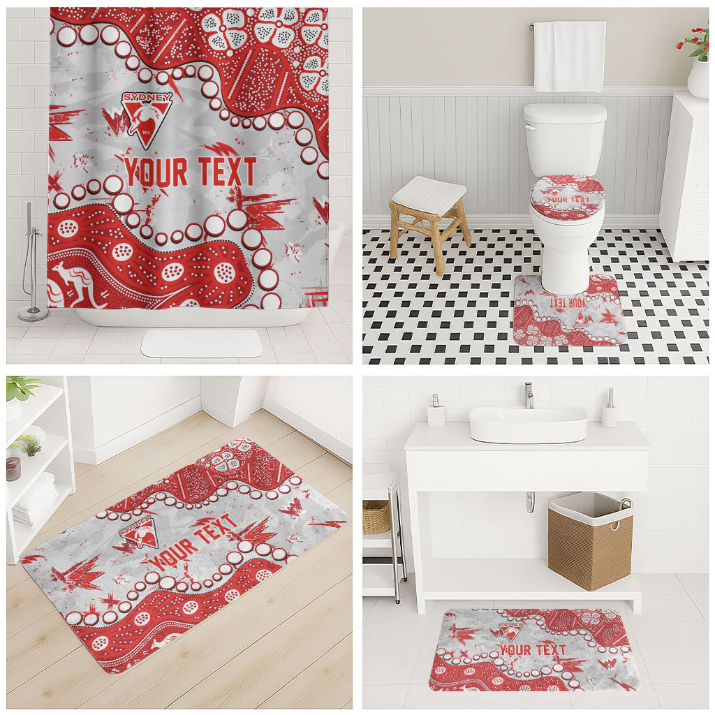 Personalized Sydney Swans Bathroom Set Aboriginal Pattern with Graffiti Style