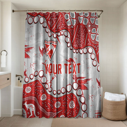 Personalized Sydney Swans Bathroom Set Aboriginal Pattern with Graffiti Style