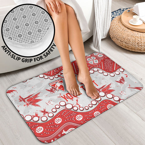 Personalized Sydney Swans Bathroom Set Aboriginal Pattern with Graffiti Style