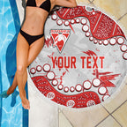Personalized Sydney Swans Beach Blanket Aboriginal Pattern with Graffiti Style