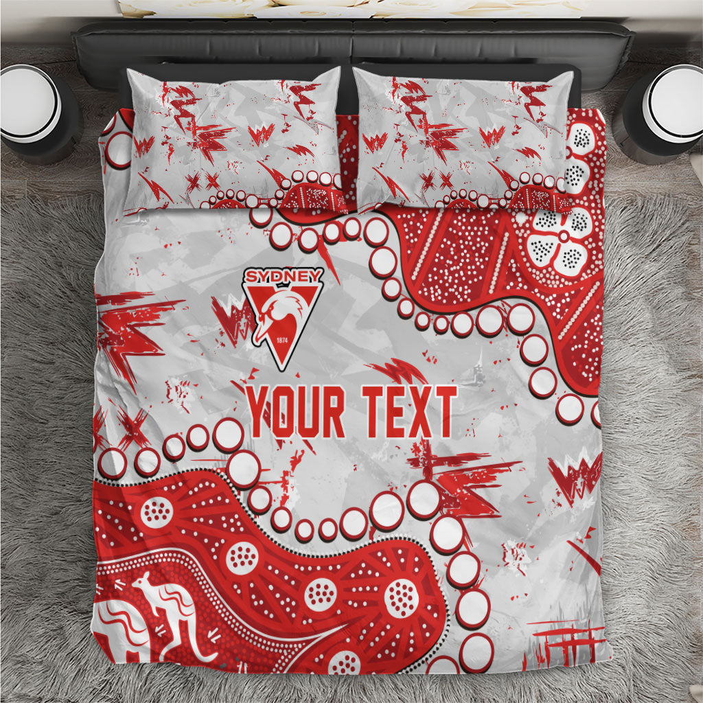 Personalized Sydney Swans Bedding Set Aboriginal Pattern with Graffiti Style
