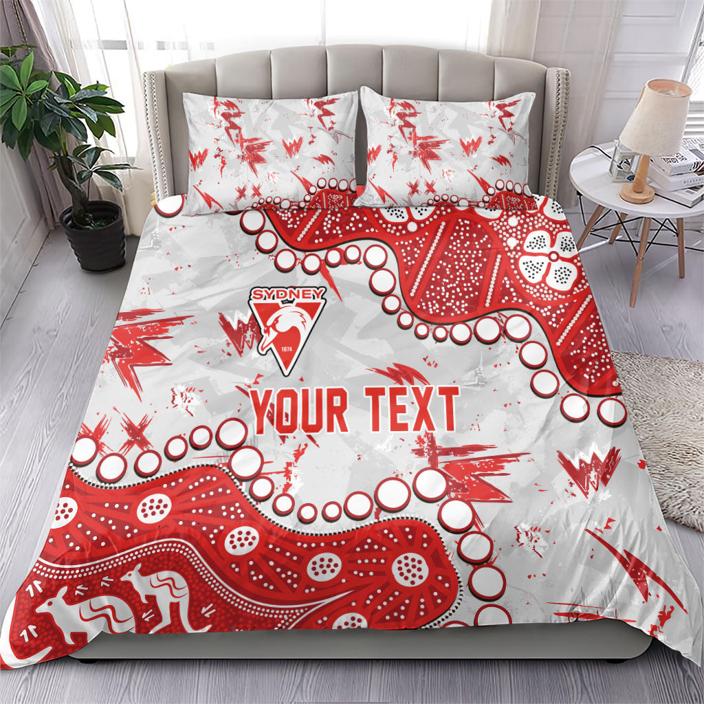 Personalized Sydney Swans Bedding Set Aboriginal Pattern with Graffiti Style