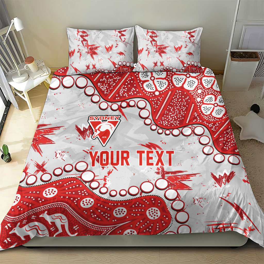 Personalized Sydney Swans Bedding Set Aboriginal Pattern with Graffiti Style