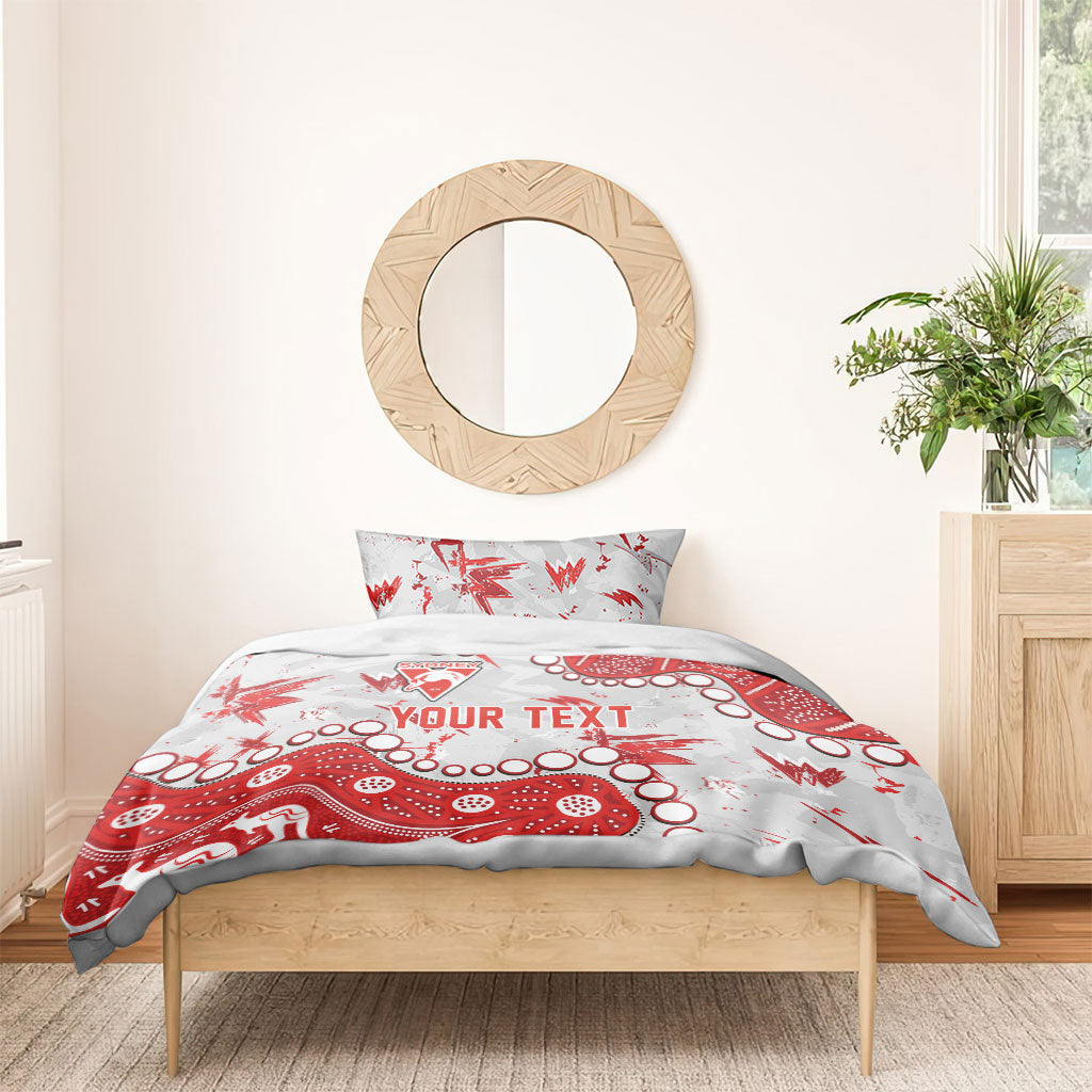 Personalized Sydney Swans Bedding Set Aboriginal Pattern with Graffiti Style