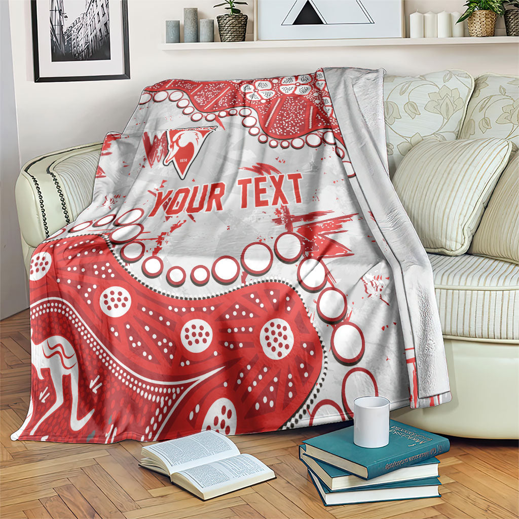 Personalized Sydney Swans Blanket Aboriginal Pattern with Graffiti Style