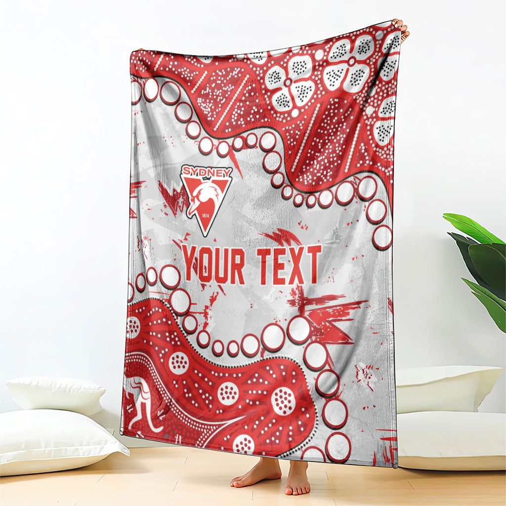 Personalized Sydney Swans Blanket Aboriginal Pattern with Graffiti Style