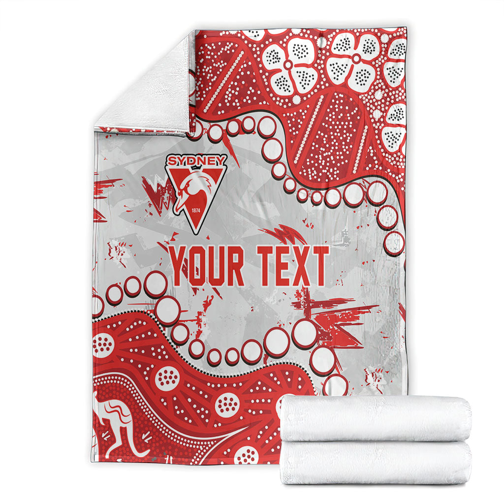 Personalized Sydney Swans Blanket Aboriginal Pattern with Graffiti Style
