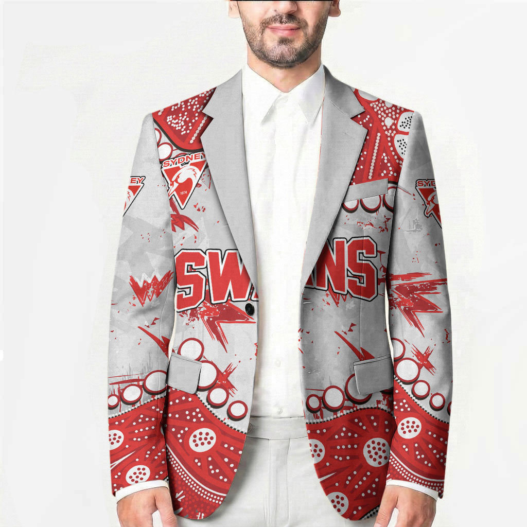 Personalized Sydney Swans Blazer Aboriginal Pattern with Graffiti Style