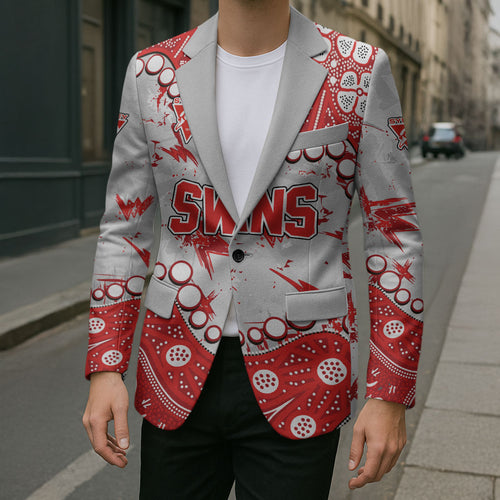 Personalized Sydney Swans Blazer Aboriginal Pattern with Graffiti Style