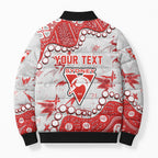 Personalized Sydney Swans Bomber Puffer Jacket Aboriginal Pattern with Graffiti Style