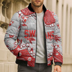 Personalized Sydney Swans Bomber Puffer Jacket Aboriginal Pattern with Graffiti Style
